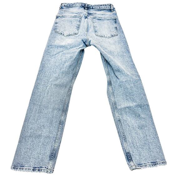 Zara Skinny High Rise Stretch Denim Jeans Ripped Straight Leg Size 4 - Picture 3 of 9